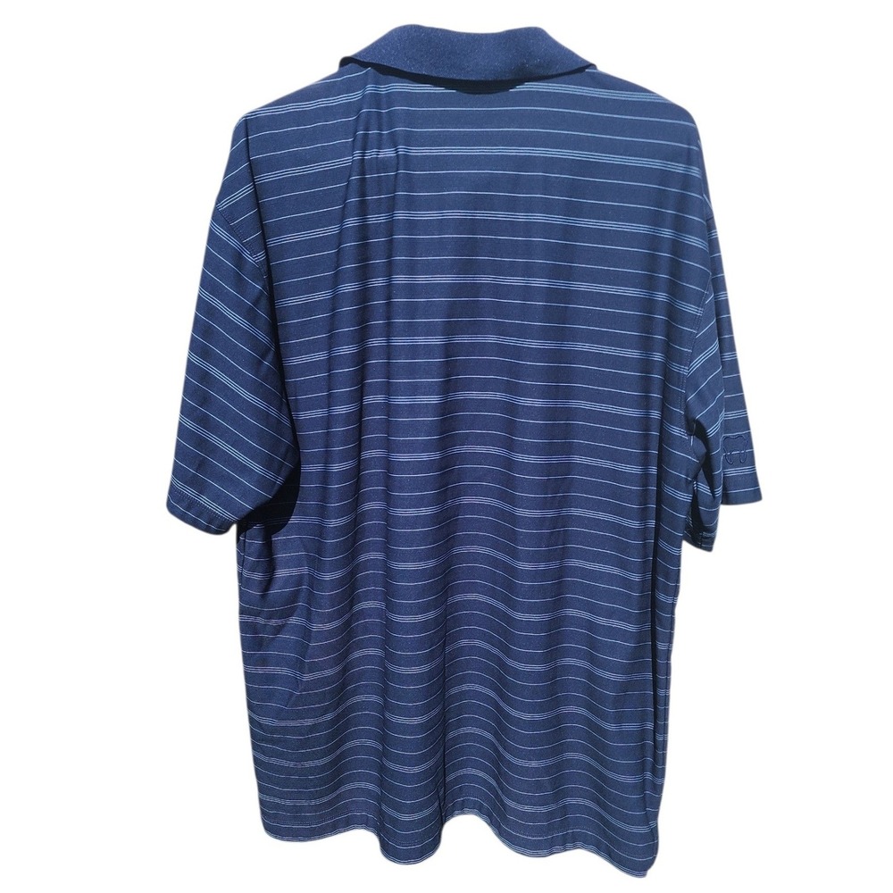 Nike Golf Fit Dry Polo Shirt Mens XL Navy Blue Striped Short Sleeve RN56323 - Picture 2 of 6